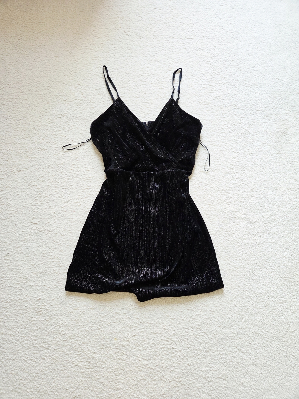 Mi Ami Black Shimmery Sleeveless Mini Dress